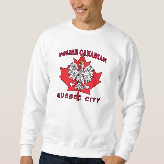 Sweatshirt Feuille canadienne polonaise de Québec (Devant)