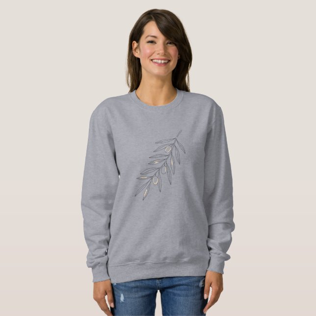 Sweatshirt Feuille de branche d'olivier  (Devant entier)