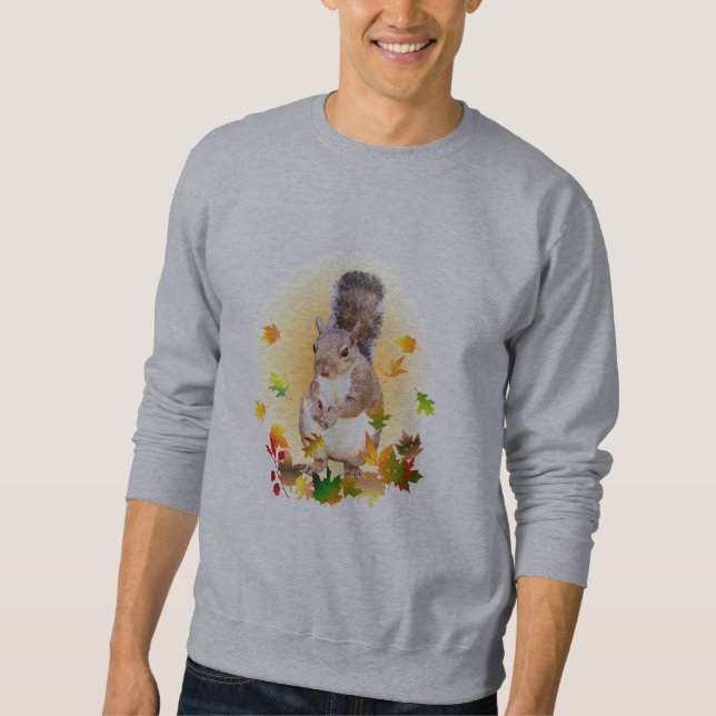 Sweatshirt Feuille d'écureuil et d'automne (Devant)