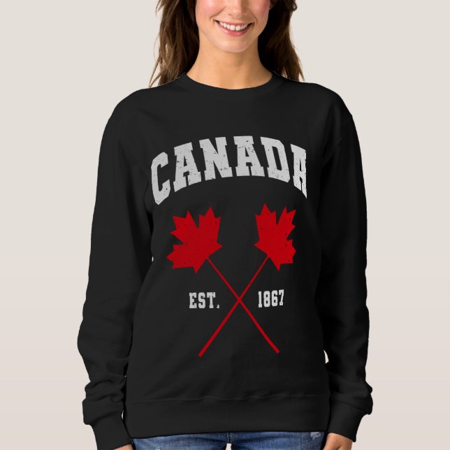 Sweatshirt Feuille d'érable canadienne Est. 1867 (Devant)