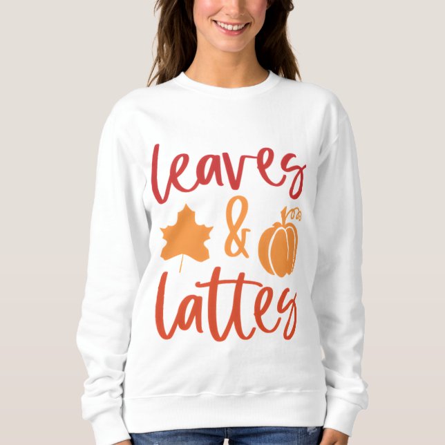 Sweatshirt Feuille et lattes Citation d'automne avec Citrouil (Devant)