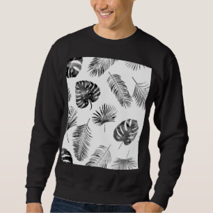 Sweatshirt Feuilles de palmier noir : vintage sans soudure.