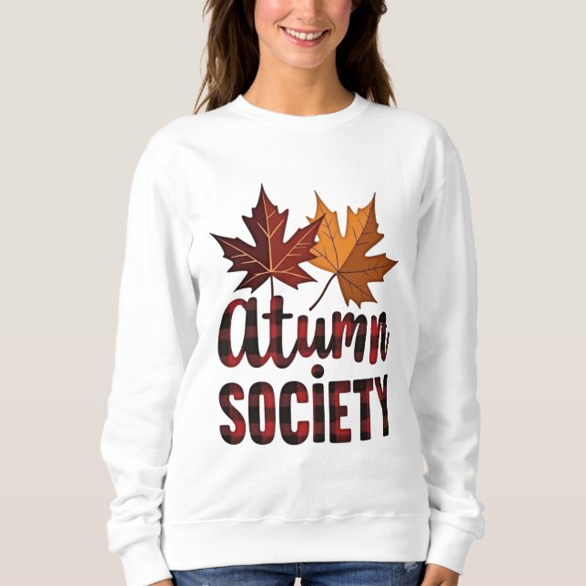 Sweatshirt Feuilles d'érable de la Société d'Automne Début de (Devant)