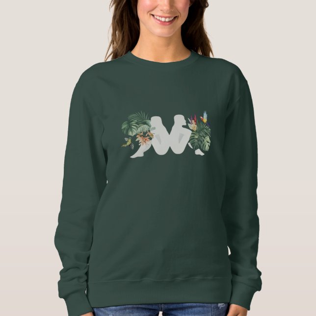 Sweatshirt Feuilles tropicales & Oiseaux Design de nature min (Devant)