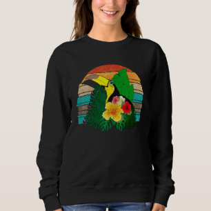 Sweatshirt Feuilles tropicaux Oiseaux exotiques Fleur animali