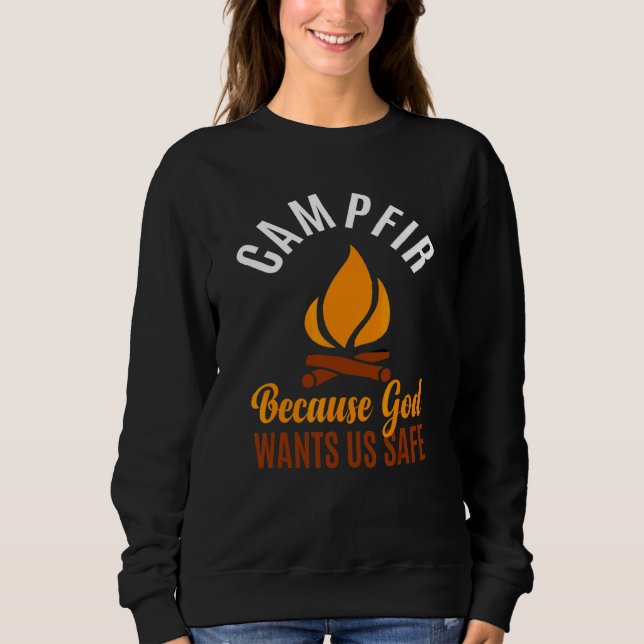 Sweatshirt Feux de camp de camping Vacances d'été essentielle (Devant)