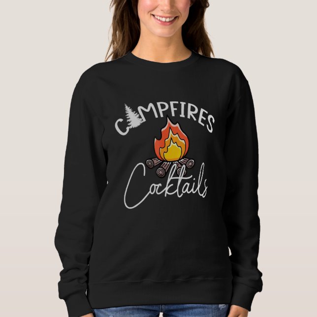 Sweatshirt Feux de camp plus cocktails mignon amour camping b (Devant)