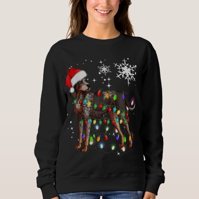 Sweatshirt Feux de Noël Bluetick Coonhound Chien (Devant)