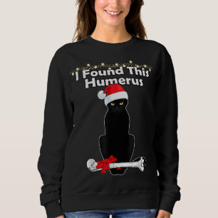 Sweatshirt Feux de Noël de Chat Noir Drôle Chats de Noël