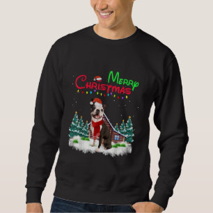 Sweatshirt Feux de Noël du chien de Boston Terrier de Santa