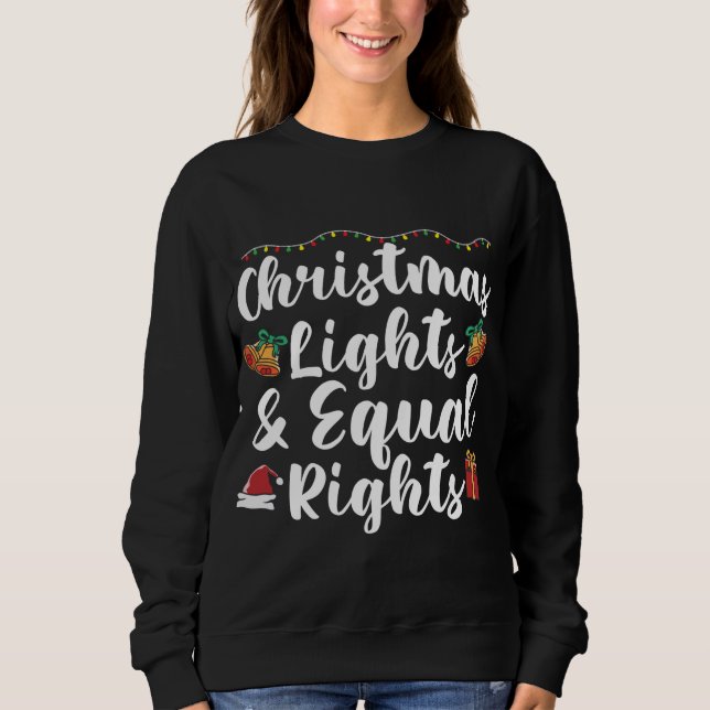 Sweatshirt Feux de Noël et égalité des droits (Devant)