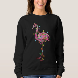 Sweatshirt Feux de Noël Flamant rose Pjs Funny Xmas Arbre Fla