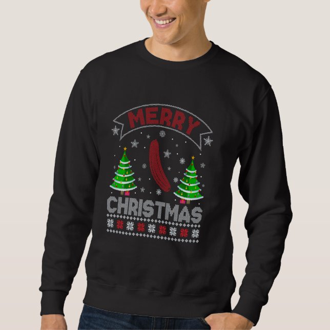 Sweatshirt Feux de Noël Hommes femmes Concombre Noël laid (Devant)