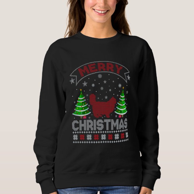 Sweatshirt Feux de Noël Hommes Femmes Ragdoll Chat Ugly Chri (Devant)