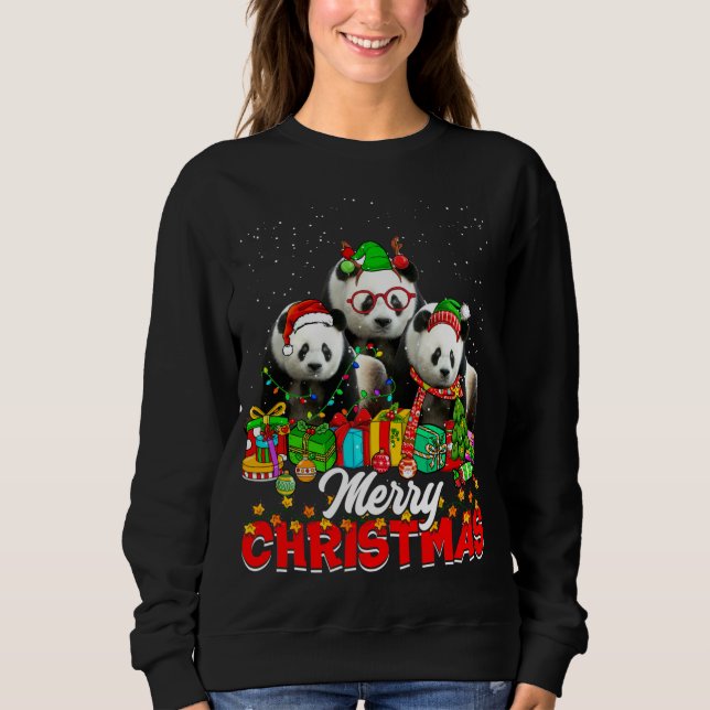 Sweatshirt Feux de Noël Pyjama Panda Ours Anima (Devant)