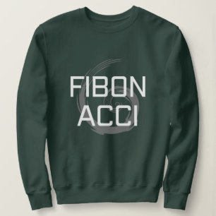 Sweatshirt Fibonacci avec texte blanc pour les amoureux des m