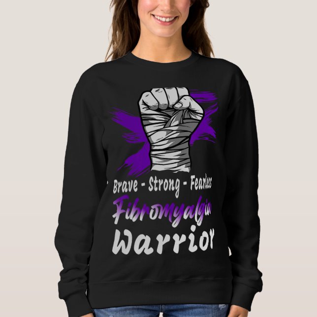 Sweatshirt Fibromyalgia Warria Purple Ribbon Support (Devant)