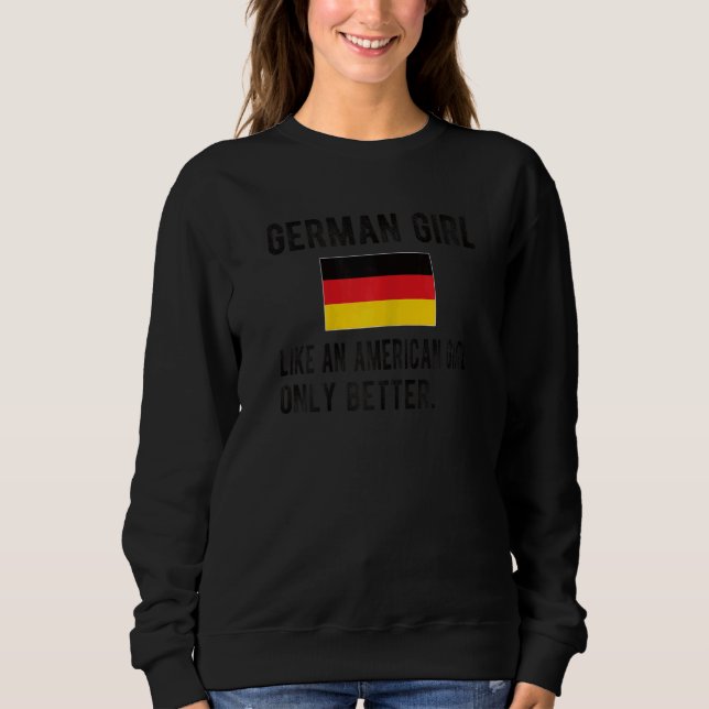 Sweatshirt Fier Allemande Fille Allemagne Drapeau Racines All (Devant)