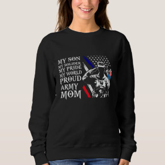 Sweatshirt Fier Armée Maman - Mon Fils Mon Solider - USA Flag