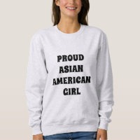 Fier Asiatique Américaine Fille Noire typographie 
