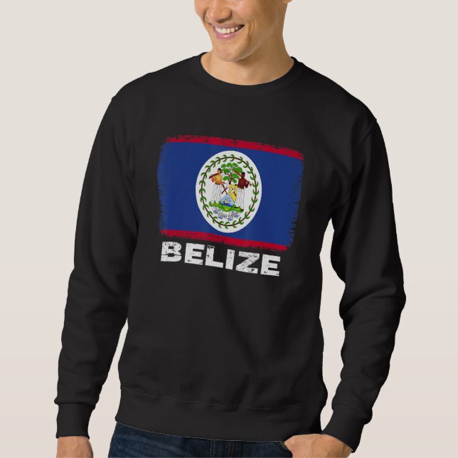 Sweatshirt Fier Belize Drapeau Soutien Belizéen Hommes Femmes (Devant)