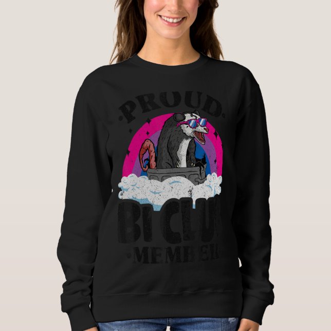 Sweatshirt Fier Bi Club Membre Opossum Bisexual Drapeau Arc-e (Devant)