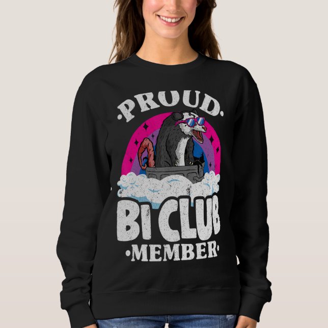 Sweatshirt Fier Bi Club Membre Opossum Bisexual Drapeau Arc-e (Devant)