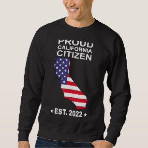 Sweatshirt Fier citoyen californien 2022 Drapeau américain No