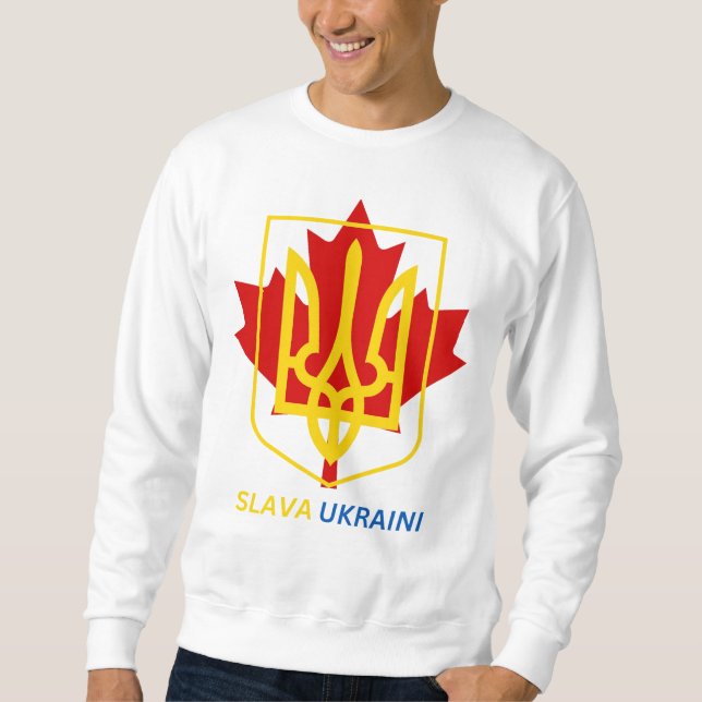 SWEATSHIRT FIER D'ÊTRE CANADIEN UKRAINIEN - SLAVA UKRAINI ! (Devant)