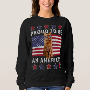 Sweatshirt Fier D'Être Un Américain Funny Chat Drapeau Améric