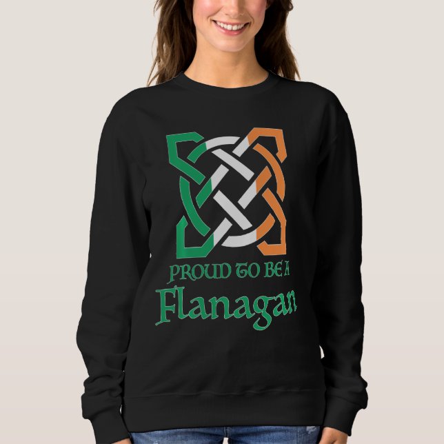 Sweatshirt Fier d'être un Flanagan Celtic Knot St Patrick's D (Devant)