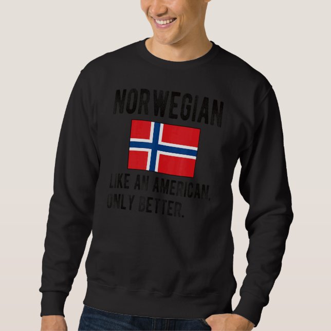 Sweatshirt Fier drapeau norvégien Norvège Né Racines norvégie (Devant)