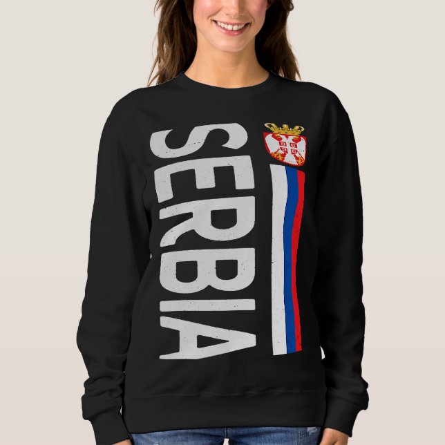 Sweatshirt Fier drapeau serbe racines serbes de la fête serbe (Devant)