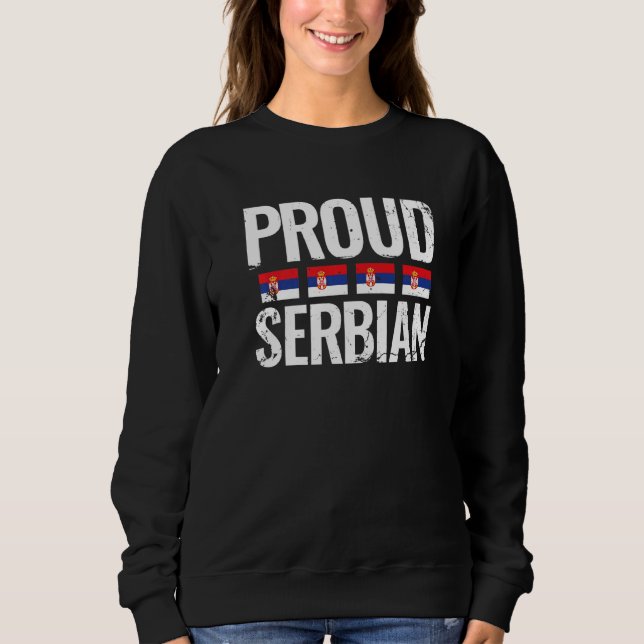 Sweatshirt Fier drapeau serbe Vintage serbe Srbija Serbie (Devant)