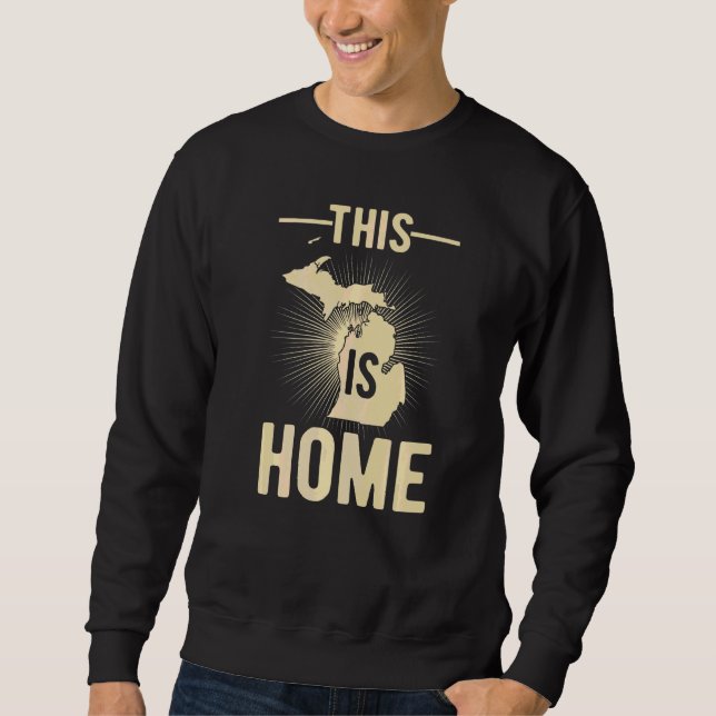 Sweatshirt Fier États-Unis Fan Ceci Est Accueil Carte Michiga (Devant)