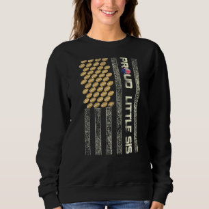 Sweatshirt Fier Femme Little Sis Usa Drapeau Football Sister