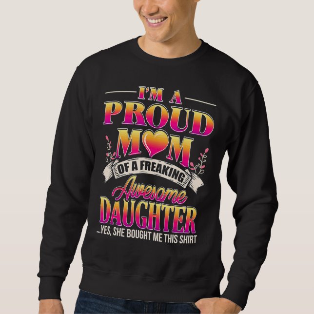 Sweatshirt Fier Fête de la mère de maman d'une fille à maman (Devant)