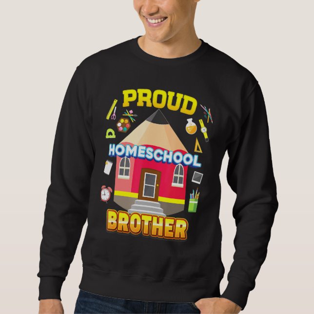 Sweatshirt Fier Homeschool Frère Papa Maman Famille Enfant Re (Devant)