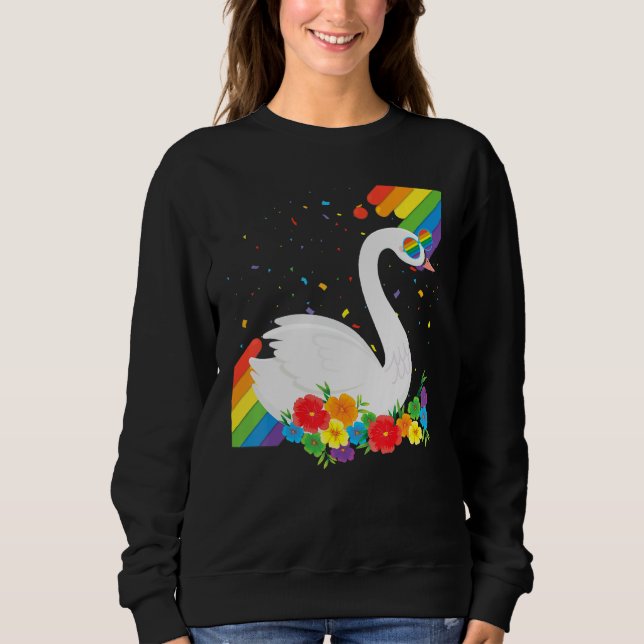 Sweatshirt Fier Lgbt Gay Swan Pride Drapeau Rainbow Lgbtq Les (Devant)