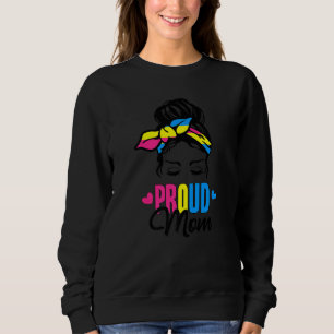 Sweatshirt Fier Maman Pansexual Messy Bun Lgbtq Coeurs Pan Fl