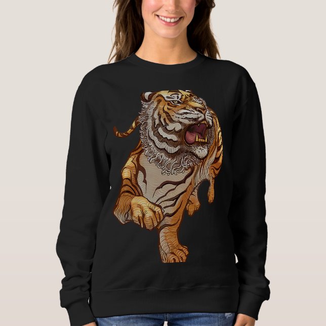 Sweatshirt Fierce de tigre torride et puissant (Devant)