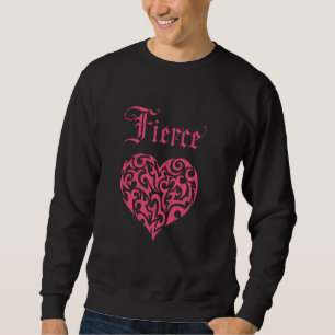 Sweatshirt Fierce Pink Heart Tribal Vintage