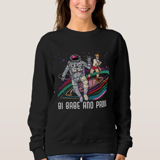 Sweatshirt Fière Bébé Bi et Fière Fierté Arc-en-ciel Bisexuel (Devant)