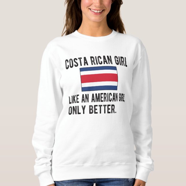 Sweatshirt Fière Costa Rica Fille Costa Rica Racines Drapeau (Devant)