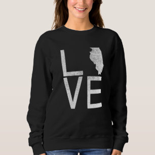 Sweatshirt Fière de la carte de l'Illinois État fan des États