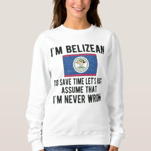 Sweatshirt Fière du patrimoine bélizien Belize Racines Drapea