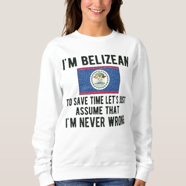 Sweatshirt Fière du patrimoine bélizien Belize Racines Drapea (Devant)