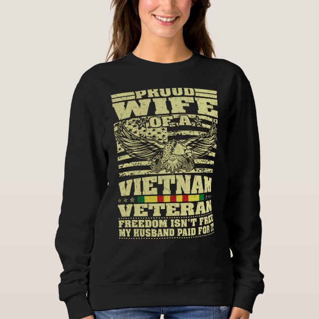 Sweatshirt Fière Épouse Du Vietnam Vétéran - Liberté Militair (Devant)