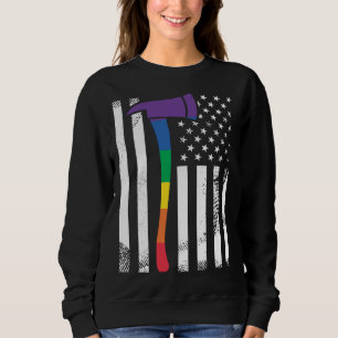 Sweatshirt Fière équipe de pompiers LGBT Rainbow Pride USA Am