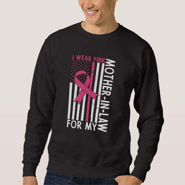 Sweatshirt Fière famille Cancer du sein guerrière Mère-en-Bel (Devant)
